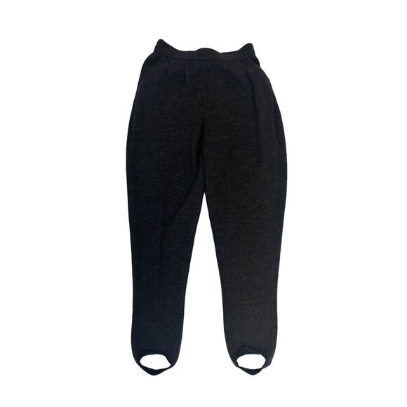 Vintage St. John Sport Dark Gray Stirrup Pants 1980's Size 2 - Picture 1 of 4